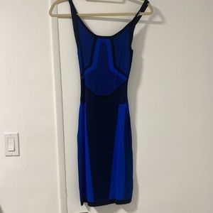 LEITH black and blue bodycon dress. Size xs